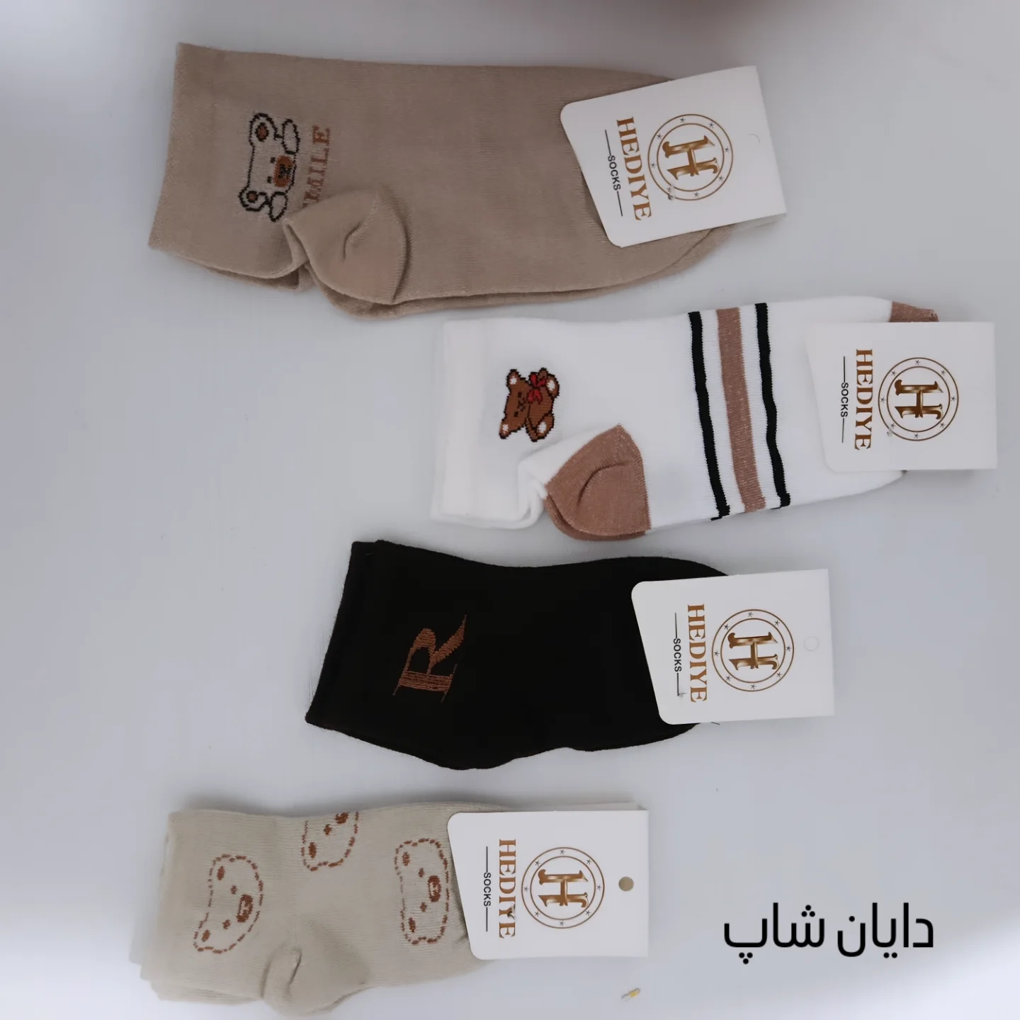 جوراب نیم ساق بچگانه طرح تدی پاییزی